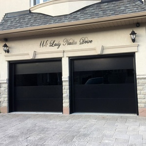 Porte <span class=keywords><strong>de</strong></span> <span class=keywords><strong>Garage</strong></span> en acier revêtu <span class=keywords><strong>de</strong></span> verre isolé 9x8, <span class=keywords><strong>de</strong></span> style moderne, européen et américain, avec séparation - Product Image 1