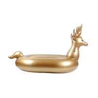 Jouets gonflables personnalisés en plastique doré en forme de cerf pour la baignade estivale à usage résidentiel - Jouet aquatique à chevaucher pour piscine extérieure Waterhan