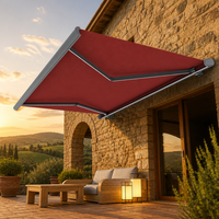 Petite auvent rétractable en tissu pour patio, idéale pour les aménagements de sièges compacts et les jardins urbains