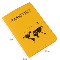 Étui de passeport personnalisé fin avec carte du monde dorée, porte-passeport avec fente pour cartes, étui de passeport en cuir PU coloré