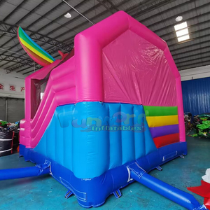 Château gonflable licorne de qualité commerciale pour enfants, avec toboggan, pour fêtes en plein air - Product Image 4