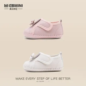 Ebmini coelho fofo rosa e branco, sapatos simples e confortáveis para bebês e meninas com sola macia