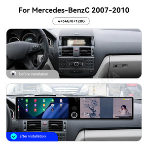 MOOKAKA 12.3 + 12.3 pollici sistema Android doppio schermo per Mercedes-Benz C 2007-2010 lettore di <span class=keywords><strong>auto</strong></span> GPS Stereo DSP WIFI telecamera posteriore - Product Image 2