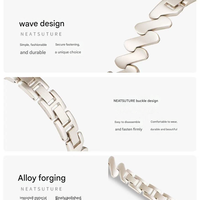 Bracelets de montre intelligents en métal pour femmes Upro, motif ondulé, pour Apple Watch Ultra 49 mm, bracelet en métal, bracelet de remplacement pour montre