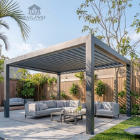 Pergola autoportante moderne sur mesure avec toit à lames en aluminium motorisé, étanche, écologique, couleurs personnalisées, auvent de jardin