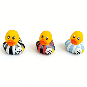 Canard en caoutchouc de football pour enfants, canards sportifs pour le bain, cadeaux d'anniversaire, cadeaux de baby shower, activités en classe, été, plage et piscine - Product Image 6
