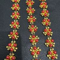 Kunststoff-Strass-Blumenkettenborte, 4 Stile, Gold-Silber-Blatt, Sonnenstrahl-Kristall AB, schillernd, umweltfreundlich, zum Aufnähen
