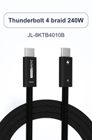 Cable Justlink PD 240W Thunderbolt 4 USB C a C 40Gbps 8K 60Hz de Nailon Trenzado con Carga Rápida para MacBook, Laptop y PC
