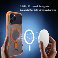 Étui de téléphone de luxe de haute qualité, étanche, antichoc, finition mate, avec support magnétique invisible, coque hybride TPU PC pour