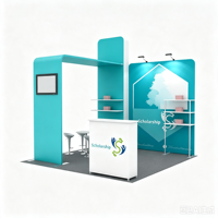 Stand d'exposition modulaire en aluminium 10x10 pieds, présentoir portable à montage rapide, réutilisable, sublimation par transfert thermique avec étagères