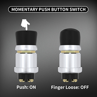 Bouton de démarrage 50A 12V/24V 16MM OFF-(ON) momentané, interrupteur à bouton-poussoir étanche pour klaxon et moteur
