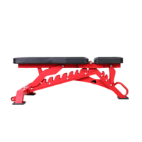 Banc de fitness pliable en métal réglable pour usage intérieur, capacité de 300 kg, unisexe, pour exercices avec haltères, modèle rouge/noir D3