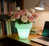 Pot Tanaman & Planter LED Tahan Air IP68 Ramah Lingkungan dengan Remote Kontrol untuk Rumah dan Kebun