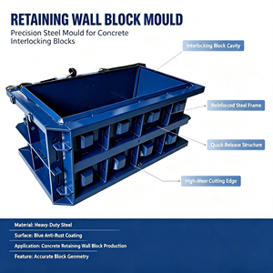 Moule pour blocs de mur de soutènement en <span class=keywords><strong>Lego</strong></span> emboîtables, moule pour blocs de béton en acier Q235 avec structure à dégagement rapide - Product Image 1