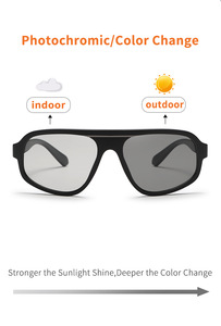 Lunettes de soleil polarisées tendance européennes et américaines GJ K040 pour hommes, verres photochromiques dégradés changeant de couleur en TR90 - Product Image 4