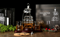 Vente en gros de coffret cadeau bouilloire en forme de créatif Verres à whisky en bois pour bar à cocktails Accessoires pour boissons en boîte
