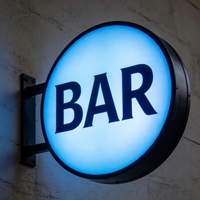 Promotion : Enseigne lumineuse LED rectangulaire en acrylique et aluminium pour publicité extérieure, haute luminosité, design écologique, idéale pour bureaux et cafés