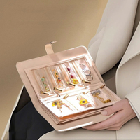 Schmuckaufbewahrungsbox, Aufbewahrungstasche Praktisches Schmuckaufbewahrungsbuch Ringbinder Transparente Reißverschluss-Samt-Schmucktasche Reise-Essentials