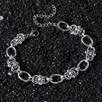 Nouveaux hommes Hip-Hop Style fait à la main géométrique en acier inoxydable perlé épissé chaîne collier rue Ins Style collier
