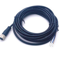 Produsen Dongguan, Konektor Kustom M12A4P 2464 # 22AWG 4-Core Industri Otomotif Elektronik Mobil PVC Tembaga