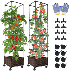 Jardinières surélevées en terre cuite avec treillis pour légumes grimpants, cage à tomates pour jardin ou patio - Product Image 1