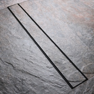 Hiện Đại Trang Trí Bằng Thép Không Gỉ 304 Bàn Chải Nickel Gạch Chèn Vô Hình Phòng Tắm Màu Đen Tuyến Tính Thoát Nước Sàn - Product Image 2