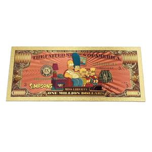 Amerikaanse Komiek De Simpele Herdenkingsgouden Bankbiljetten Van Plastic Goudfolie Bookmark Livestream Geschenkcollectie - Product Image 5