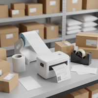 Printer Label Thermal Desktop 4 Inch dengan USB dan resolusi 203dpi Tersedia untuk Pengiriman Ekspres & Penggunaan Kantor