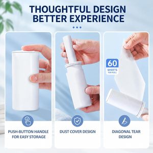 Mini rouleau anti-poils - Éliminateur de poils d'animaux à forte adhérence avec feuilles détachables, nettoyage rapide et facile pour les vêtements, utilisation nomade - Product Image 4