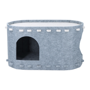Giochi a 2 piani e casa per gatti addormentati <span class=keywords><strong>con</strong></span> soffice palline appese ai letti resistenti ai graffi in feltro Tunnel per gatti per animali domestici - Product Image 4