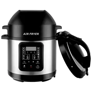 Factory Supply 2 In 1 Air Fryer Pressure Cookers Non Stick Coating 6l Electric Smart Pressure Cooker