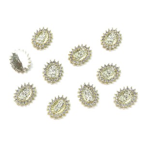 Nuevos Productos de Moda: Dijes de Uñas 3D de la Virgen María y <span class=keywords><strong>Buda</strong></span>, de Aleación, Pintados en Oro y Plata, al por Mayor - Product Image 6