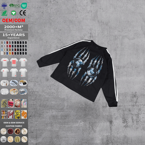 Sweat à capuche surdimensionné en tissu éponge avec motif de lettres personnalisé pour homme, sérigraphie, écologique, respirant - Product Image 2