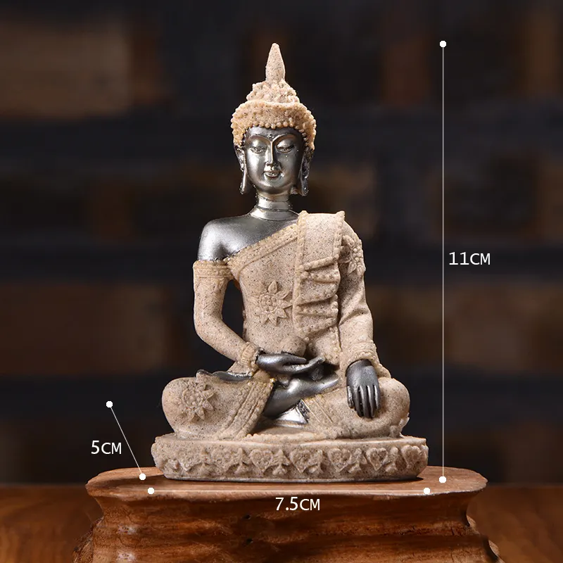 Zen meditazione natura arenaria statua di Buddha thailandia indù Fengshui figurina scultura decorazioni natalizie per la decorazione domestica