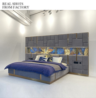 Lit double de luxe haut de gamme avec grande tête de lit, cadre de lit en cuir italien, nouveau design, mobilier de chambre moderne, lit king size de luxe