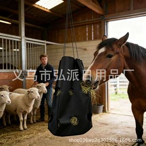 Bolsas de Heno para Alimentación de Caballos, 40x70cm, Negras, Porosas, de Alimentación Lenta, Bolsa Colgante para Caballos, Ganado, Ovejas, Burros, Gran Capacidad - Product Image 2