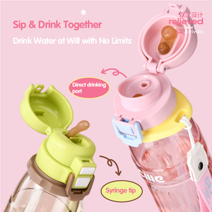 Gourde à paille en Tritan grande capacité pour enfants, motif dessin animé, portable, étanche, réutilisable, 720 ml, pour l'école, le camping et les voyages, vente en gros - Product Image 5