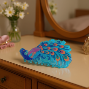 Pince à cheveux en acrylique motif paon 6 cm, design tendance pour femme, usage quotidien, haute qualité - Product Image 2