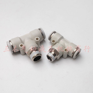 Conector Neumático Rápido Tipo T, Conexiones Roscadas de Plástico 6-01 8-02 10-03 12-04 - Product Image 2