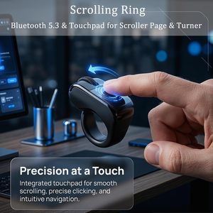 Télécommande Air Mouse à Anneau pour Doigt avec Pavé Tactile Bluetooth, Clicker de Présentation PPT pour <span class=keywords><strong>Ordinateur</strong></span> Portable, Téléphone, Tablette – Vente en Gros OEM - Product Image 1