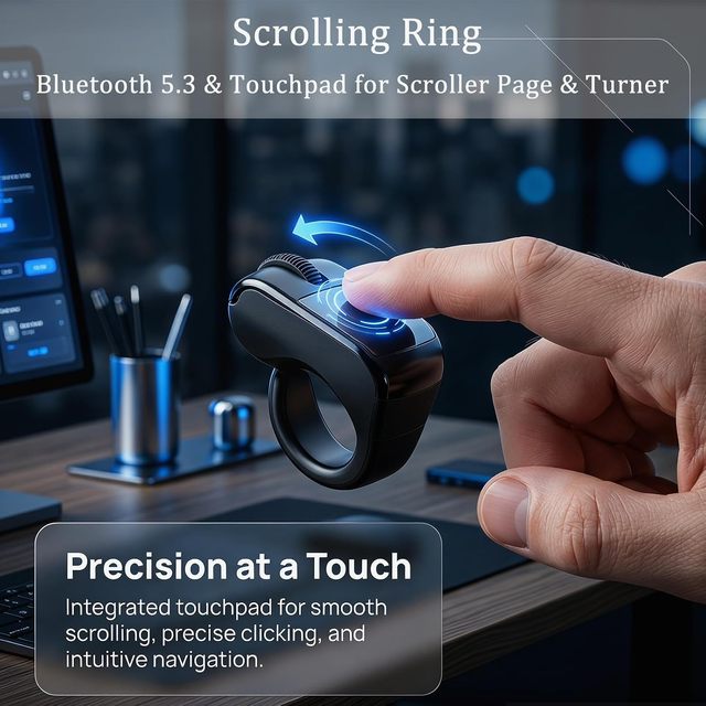 Finger Ring Mouse Air Remote Control with Touchpad Bluetooth PPT Presentation Clicker for Laptop Phone Tablet OEM Wholesale