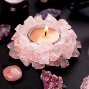 Portavelas de Cristal de Ágata Natural, Cuarzo Rosa, Amatista, Decoración para el Hogar, Cristal Curativo, Portavelas para el Hogar - Product Image 4