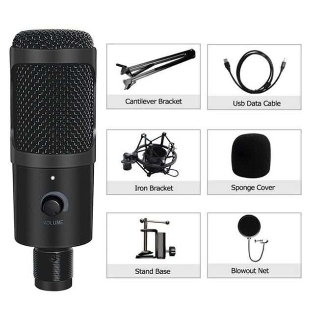 BMG USB-K1 Professional USB Desk Studio Condenser Mic Microphone Recording With Arm Stand