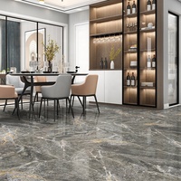 Carreaux de sol et de mur intérieurs antidérapants en porcelaine marbrée grise moderne pour cuisine et toilettes 600x1200
