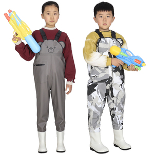 Pantalon de baignade intégré en PVC de qualité pour enfants avec chaussures intégrées, fonction imperméable, idéal pour la plage, la pêche, les jeux en ruisseau – Prise en charge OEM ODM - Product Image 3