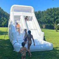 Toboggan gonflable commercial de glissière d'eau gonflable blanche Offre Spéciale et maison de rebond pour la location de partie