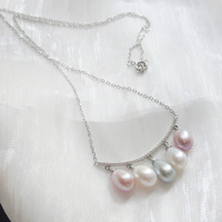 Collier en argent 925 avec perle de culture Edison en forme de goutte d'eau, zircon cubique romantique, bijoux pour femmes pour mariage et fête