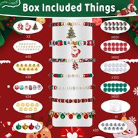Kit de perles en argile polymère DIY 24 compartiments, couleurs de Noël, avec accessoires pour la création de bijoux - Modèle 048