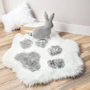 Washable Fluffy Faux Rabbit Skin Custom Plush Rabbit Fur Rug Carpet New Popular Sheepskin Faux Rug Bedroom Lamb Fur Carpets