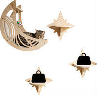 Ensemble d'arbre à chat suspendu, structure d'escalade multifonctionnelle pour chat d'intérieur avec échelle de perchoir pour chat, lit suspendu pour chats